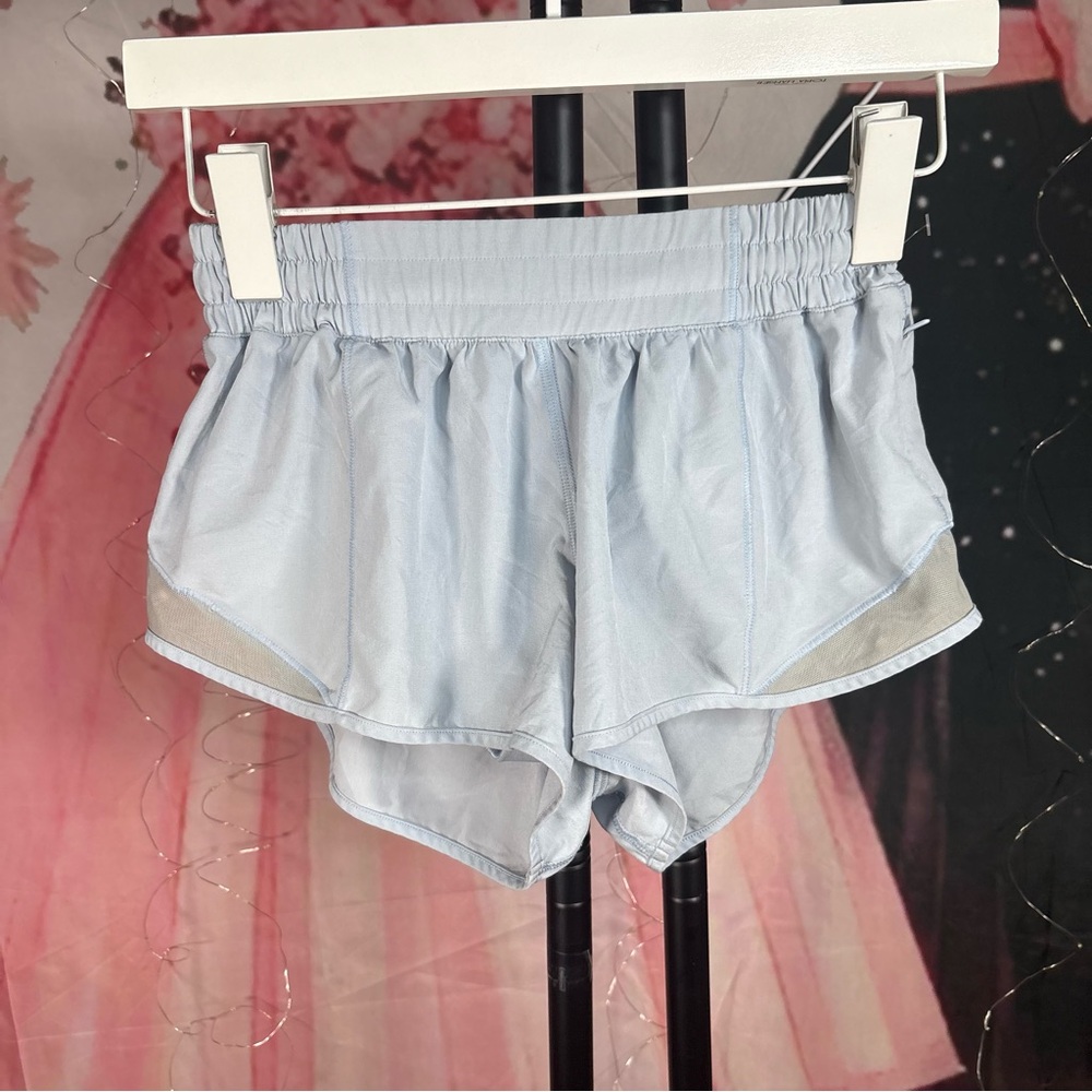 Light Blue Athletic Shorts with Interior Size Button Sz 4 regular - Picture 2 of 8